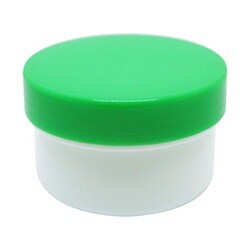 軟膏容器プラ壷A-1号（未滅菌） キャップ：緑 5.5cc（100コイリ）