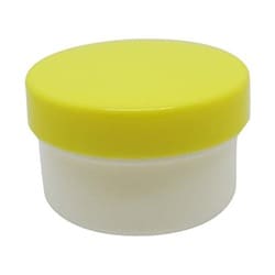 軟膏容器プラ壷A-2号（未滅菌） キャップ：黄 11cc（100コイリ）