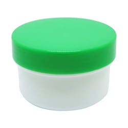 軟膏容器プラ壷A-3号（未滅菌） キャップ：緑 22cc（100コイリ）