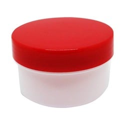 軟膏容器プラ壷A-4号（未滅菌） キャップ：赤 33cc（50コイリ）