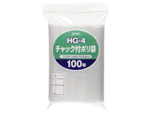 ヨドバシ.com - ジャパックス HG4 [チャック付きポリ袋 透明 100枚] 通販【全品無料配達】