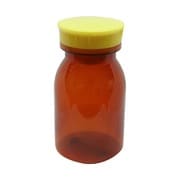 散薬瓶(PC製)茶 キャップ:黄 150CC