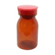 散薬瓶(PC製)茶 キャップ:赤 500CC