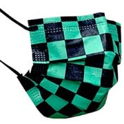 1DAY マスク ふつうサイズ チェックBLK/GREEN 7枚入 74190025