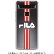 FLSTRREDCCTCL105 [TCL 10 5Gケース FILA-Clear Stripe TCL 10 5G Red]