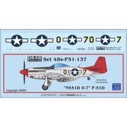 48-P51-137 P-51D Erickson Collection N551D 0-7 [1/48 エアクラフト用デカール]