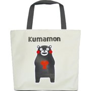 KK1900008 くまモン 大きなトートバッグ ファスナー付 ベージュ [キャラクターグッズ]