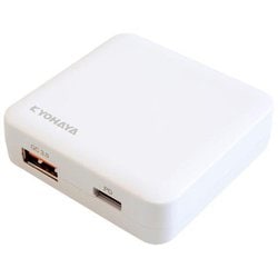 USB急速充電器 CHARGE GEAR FLAT 20+ USB PD（パワーデリバリー）/QC（クイックチャージ）対応 20W USB-C×1/USB-A×1 極薄タイプ スイングプラグ採用 ホワイト JKPD20A1WH