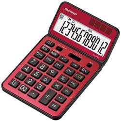 カラー・デザイン電卓 プレミアムモデル 抗菌仕様 ナイスサイズタイプ レッド系スタイリッシュレッド EL-VN83RX
