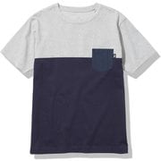 ショートスリーブツートーンポケットティー S/S 2 Tone Pocket Tee NT32062 (ZN)ミックスグレー×TNFネイビー XLサイズ [アウトドア カットソー メンズ]