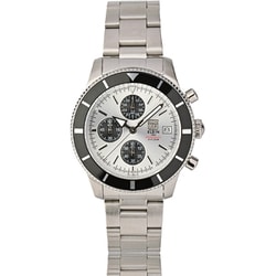 エルジン クロノグラフ メンズ 腕時計 シルバー 純正ベルト 5気圧防水 ステンレス 角型 スクエア 白文字盤 ELGIN FK-1320-SL CRONOS クロノス クロノグラフ メンズ 腕時計 クオーツ 金属ベルト