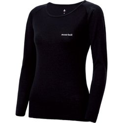 スーパーメリノウール M.W. ラウンドネックシャツ Women's 1107655 ブラック Mサイズ [アウトドア アンダーウェア レディース]