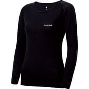 スーパーメリノウール M.W. ラウンドネックシャツ Women's 1107655 ブラック Lサイズ [アウトドア アンダーウェア レディース]