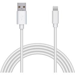 USB Type-A to Lightningケーブル くるんとまとまる 形状記憶加工 MFI認証 抗菌 2.0m ホワイト MPA-MUAL20WH