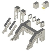 4073 Nゲージ マルチ跨線橋エレベーター付セット [鉄道模型用 レイアウト用品]