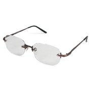 老眼鏡 シニアグラス フチなしタイプ 度数＋2.50 ブラウン ERK-01-25