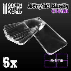 GSWD-9899 クリアーアクリルベース 80mm×40mm 長方形 [プラモデル用品]