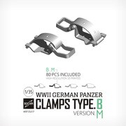 RCRP35017 1/35 ディティールアップパーツ WW II 独 ドイツ陸軍車両用クランプ タイプB Mサイズ 80個入 [プラモデル用パーツ]