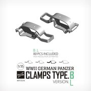 RCRP35018 1/35 ディティールアップパーツ WW II 独 ドイツ陸軍車両用クランプ タイプB Lサイズ 80個入 [プラモデル用パーツ]