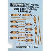 KW3D148010 1/48 3Dデカールシート WW.I 2シーター戦闘機&爆撃機用シートベルト [プラモデル用品]