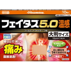 フェイタス5.0温感（大判サイズ） 10枚 [第2類医薬品 プラスター・テープ剤 ※セルフメディケーション税制対象商品]