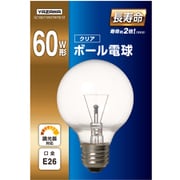 ボール電球 60W形 E26口金 クリア 長寿命 φ70 GC100/110V57W70LYZ