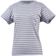 ウールボーダー Tシャツ ショートスリーブ WOOL BORDER T-SHIRT SS W MIV01780 METAL GREY 3684 Mサイズ（日本：Lサイズ） [アウトドア カットソー レディース]