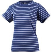 ウールボーダー Tシャツ ショートスリーブ WOOL BORDER T-SHIRT SS W MIV01780 BLUE DEPTHS 8731 XSサイズ（日本：Sサイズ） [アウトドア カットソー レディース]