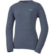 M ロゴ ASA Tシャツ ロング スリーブ M LOGO ASA TS LS W MIV01785 HEATHER NAVY 6357 Mサイズ（日本：Lサイズ） [アウトドア カットソー レディース]