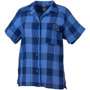 ワシ プラス シャツ ショート スリーブ WASHI+ SHIRT SS W MIV01877 MEDIUM BLUE 4813 Lサイズ（日本：XLサイズ） [アウトドア シャツ レディース]
