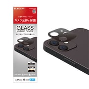 PM-A20AFLLP3BK [iPhone 12 mini 用 カメラレンズカバー ハイブリッド アルミ ガラス ブラック]