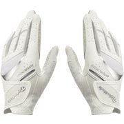 TM 20SS 2WSGL-CCN53 WH/SV 19 U31235 [ゴルフグローブ ウィメンズ インタークロス グローブ ペア 19cm ホワイト/シルバー]