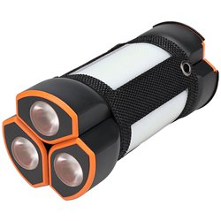 LED懐中電灯型モバイルバッテリー 2500mAh ×3本セット ブラック OWL-LPB2501LA-BK
