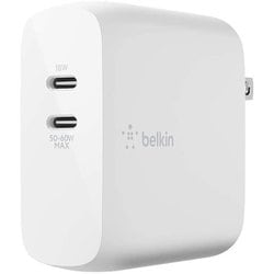 USB急速充電器 BOOST↑CHARGE USB-C 68W USB PD（パワーデリバリー）対応 GaN（窒化ガリウム）USB-C×2 ホワイト WCH003DQWH
