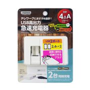 USB高出力急速充電器 TVF48A2UWH