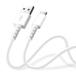 やわらかケーブル USB-A to USB-C 1.2m ホワイト PG-YWCA12WH