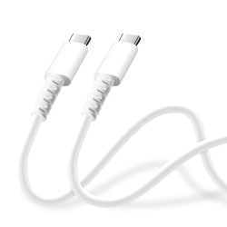 やわらかケーブル USB-C to USB-C PD対応 1.2m ホワイト PG-YWCC12WH