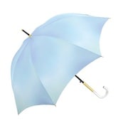 長傘 婦人用 晴雨兼用 ミルキートーン ゴールド 58cm ジャンプ式 UVカット加工 ブルー 431818