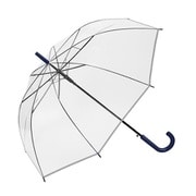 ビニール傘 リフレクションテープ POEアンブレラ 70cm ジャンプ式 反射テープ付きネイビー 431733