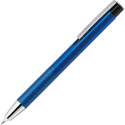 油性ボールペン ライトライトα 0.7mm ノック式 ライト機能付き 白色LED 蓄光パーツ搭載 アルミボディ インク色：黒 本体色：ブルー P-BA96-BL