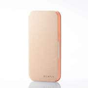 PM-A20BPLFMINVA [iPhone 12 / iPhone 12 Pro 用 手帳型 レザーケース MINIO（ミニオ） フレッシュバニラ×アプリコットオレンジ]