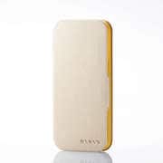 PM-A20BPLFMINSG [iPhone 12 / iPhone 12 Pro 用 手帳型 レザーケース MINIO（ミニオ） パールグレー×オーカーイエロー]