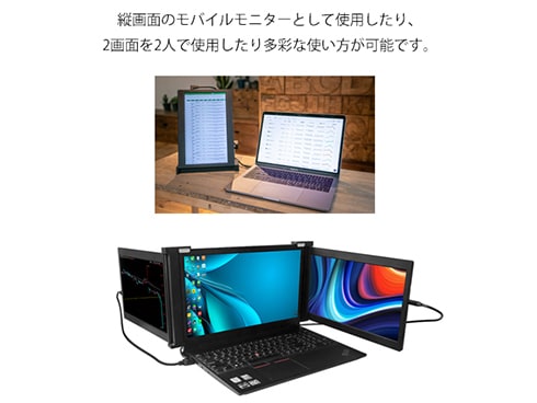 JAPANNEXT 2画面モバイルディスプレイ [Tri-Screen] (11.6インチ) JN