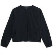 ストレッチダブルウィーブワイドジャケット STRETCH DOUBLE WEAVE WIDE JACKET DC321105 ブラック(K) Lサイズ [フィットネス ヨガ ジャケット レディース]