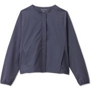 ストレッチダブルウィーブワイドジャケット STRETCH DOUBLE WEAVE WIDE JACKET DC321105 ウォッシュネイビー(WA) Lサイズ [フィットネス ヨガ ジャケット レディース]