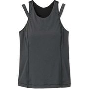 エニーモーションタンクトップ ANYMOTION TANK TOP DA121101 ブラックミックス(KM) Sサイズ [フィットネス ヨガ カップ付きシャツ レディース]