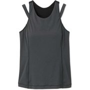 エニーモーションタンクトップ ANYMOTION TANK TOP DA121101 ブラックミックス(KM) Lサイズ [フィットネス ヨガ カップ付きシャツ レディース]