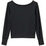 オールデイアクティブジャージーライトロングスリーブクロップティー ALL DAY ACTIVE LIGHT L/S CROP TEE DA721104 ブラック(K) Sサイズ [フィットネス ヨガ シャツ レディース]