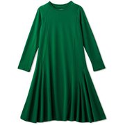 ラインスティッチロングスリーブワンピース LINE STITCH L/S ONE-PIECE DEAR521301 グリーン(G) Mサイズ [フィットネス ヨガ ワンピース レディース]