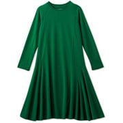 ラインスティッチロングスリーブワンピース LINE STITCH L/S ONE-PIECE DEAR521301 グリーン(G) Lサイズ [フィットネス ヨガ ワンピース レディース]